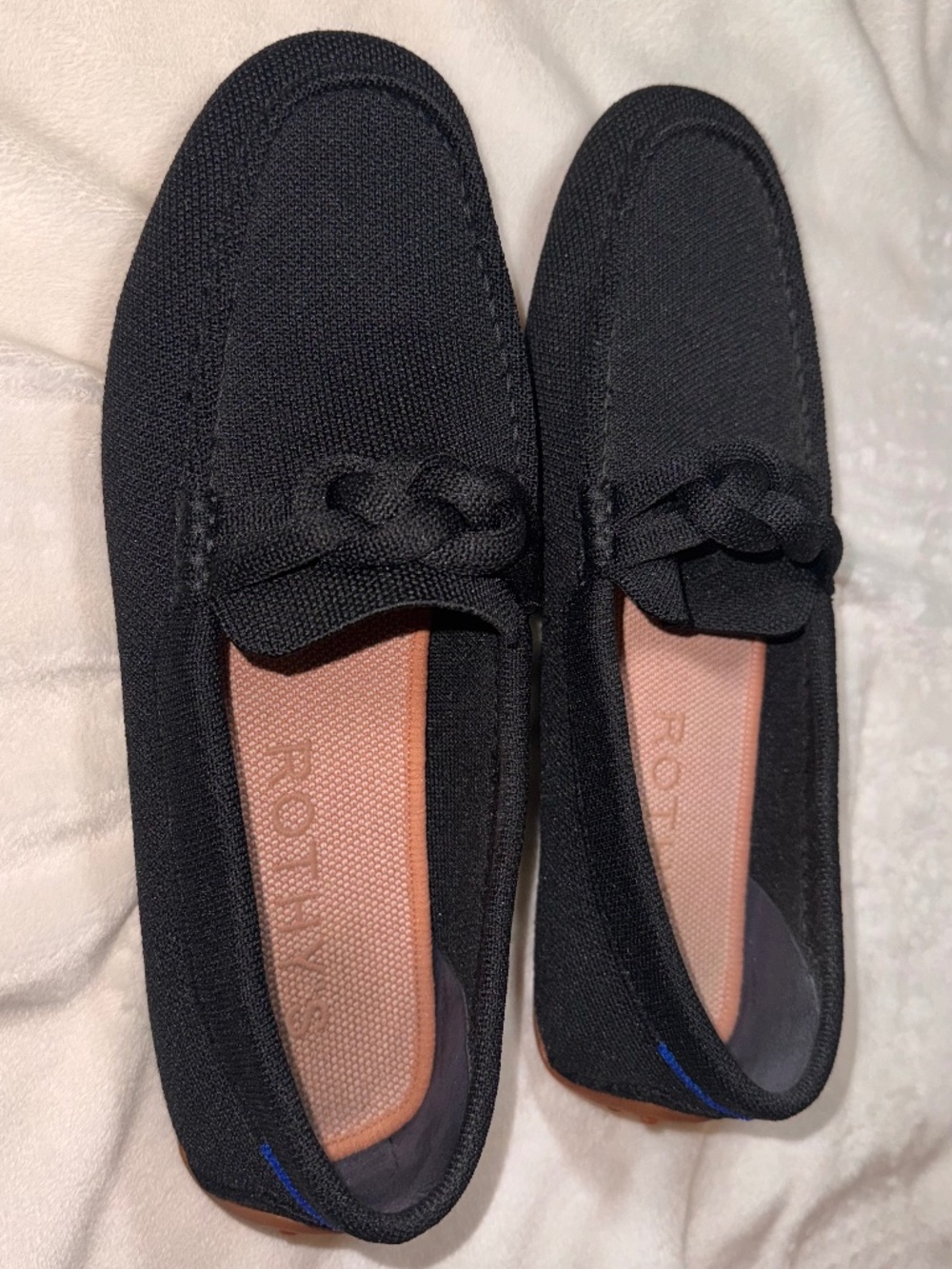 Rothy's Black Knit Driver Loafers slip-on comfort shoes women